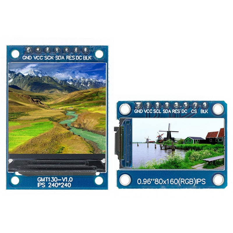 TFT Display 0.96 / 1.3 1.44 inch IPS 7P SPI HD 65K Full Color LCD Module ST7735 Drive IC 80*160 (Not OLED) For Arduino