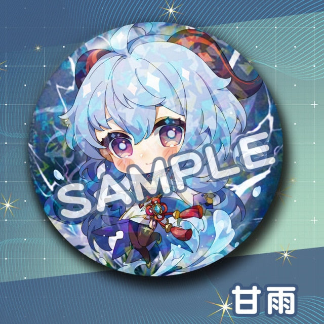 Genshin Impact Cosplay Badge Ganyu Albedo Paimon Tartaglia ZhongLi Diona Barbara Brooch Pin Gifts