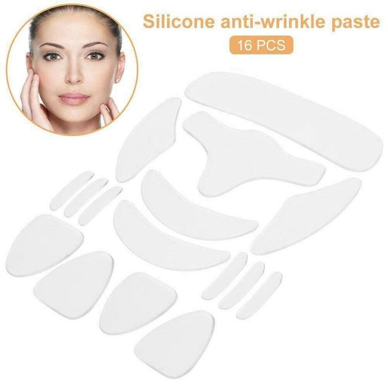 16 Uds Anti parches Rimpel Pads reutilizable silicona eliminación pegatina cara frente cuello ojo pegatina parche para el cuidado de la piel