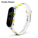 Correa para Xiaomi Mi Band 4 3 5 6 correa de reloj Creative graffiti estilo pulsera de silicona reemplazo para XiaoMi band 4 5 pulsera