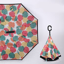 2021 paraguas plegable de caña larga de doble capa invertida a prueba de viento inverso C-Hook paraguas de golf masculino paraguas inverso para coche