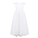 Mädchen Chiffon Flatterärmel Blumenmädchen Kleid Festzug Hochzeit Geburtstag Party Langes Kleid Erstkommunion Party Prinzessin Kleid