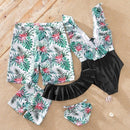 Trajes de baño de hoja de aspecto familiar, traje de baño a juego para madre e hija, pantalones cortos de baño para padre e hijo, trajes de baño para mamá y yo, trajes de ropa