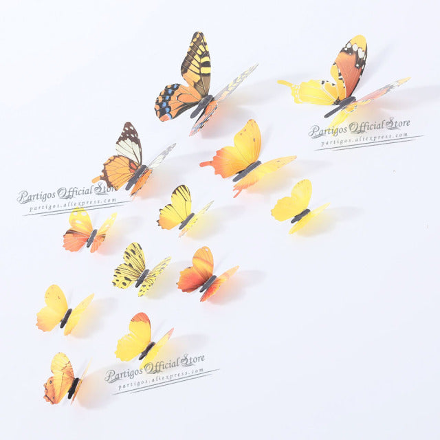 12Pcs 4D Hollow Butterfly Wall Sticker DIY Home Decoration Wall Stickers wedding Party Wedding Decors Butterfly Kids Room Decors