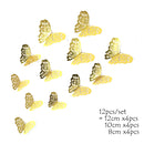 12 Uds 4D mariposa hueca pegatina de pared DIY decoración del hogar pegatinas de pared boda fiesta boda decoraciones mariposa niños habitación decoraciones