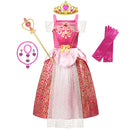Mädchen Rapunzel Prinzessin Cosplay Kleider Party Geschenk Belle Cinderella Aurora Schneewittchen Sofia Mesh Ballkleid Geburtstagskostüm