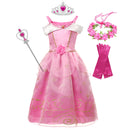 Mädchen Rapunzel Prinzessin Cosplay Kleider Party Geschenk Belle Cinderella Aurora Schneewittchen Sofia Mesh Ballkleid Geburtstagskostüm