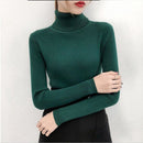 Bonjean Autumn Winter Knitted Jumper Tops turtleneck Pullovers Casual Sweaters Women Shirt Long Sleeve Tight Sweater Girls