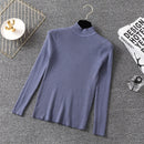Bonjean Strickpullover Herbst Winter Tops Rollkragenpullover Lässige Pullover Frauen Shirt Langarm Kurzer Dünner Pullover Mädchen