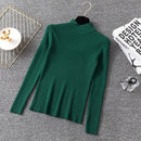 Bonjean Strickpullover Herbst Winter Tops Rollkragenpullover Lässige Pullover Frauen Shirt Langarm Kurzer Dünner Pullover Mädchen