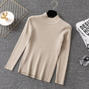 Bonjean Strickpullover Herbst Winter Tops Rollkragenpullover Lässige Pullover Frauen Shirt Langarm Kurzer Dünner Pullover Mädchen