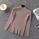 Bonjean Strickpullover Herbst Winter Tops Rollkragenpullover Lässige Pullover Frauen Shirt Langarm Kurzer Dünner Pullover Mädchen
