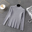 Bonjean Strickpullover Herbst Winter Tops Rollkragenpullover Lässige Pullover Frauen Shirt Langarm Kurzer Dünner Pullover Mädchen