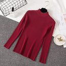 Bonjean Strickpullover Herbst Winter Tops Rollkragenpullover Lässige Pullover Frauen Shirt Langarm Kurzer Dünner Pullover Mädchen