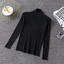 Bonjean Strickpullover Herbst Winter Tops Rollkragenpullover Lässige Pullover Frauen Shirt Langarm Kurzer Dünner Pullover Mädchen