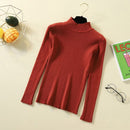 Bonjean Strickpullover Herbst Winter Tops Rollkragenpullover Lässige Pullover Frauen Shirt Langarm Kurzer Dünner Pullover Mädchen