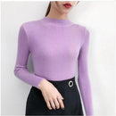 Bonjean Strickpullover Herbst Winter Tops Rollkragenpullover Lässige Pullover Frauen Shirt Langarm Kurzer Dünner Pullover Mädchen