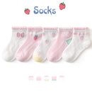 5 Paare / Los Kinder Baumwollsocken Junge Mädchen Baby Kleinkind Ultradünne Mode Atmungsaktive Feste Netzsocken Für Sommer 1-12T Teenager Kinder