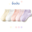5 Paare / Los Kinder Baumwollsocken Junge Mädchen Baby Kleinkind Ultradünne Mode Atmungsaktive Feste Netzsocken Für Sommer 1-12T Teenager Kinder