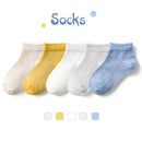 5 Paare / Los Kinder Baumwollsocken Junge Mädchen Baby Kleinkind Ultradünne Mode Atmungsaktive Feste Netzsocken Für Sommer 1-12T Teenager Kinder