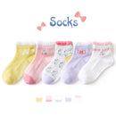 5 Paare / Los Kinder Baumwollsocken Junge Mädchen Baby Kleinkind Ultradünne Mode Atmungsaktive Feste Netzsocken Für Sommer 1-12T Teenager Kinder