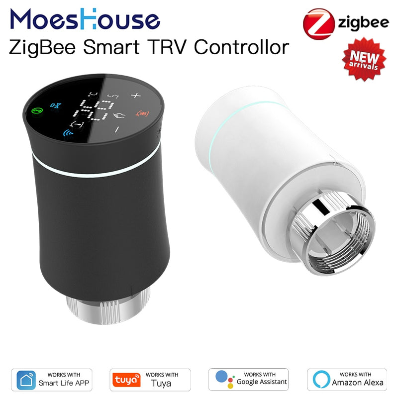 MoesHouse ZigBee Thermostat Tuya Radiator Actuator Valve Smart programmierbarer TRV Temperaturregler Alexa Sprachsteuerung Neu