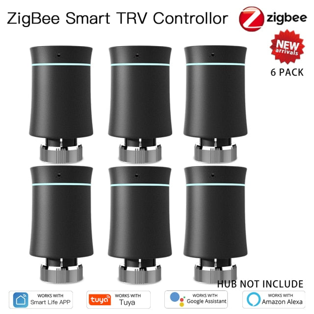 MoesHouse ZigBee termostato Tuya radiador actuador válvula inteligente programable TRV controlador de temperatura Alexa Control de voz nuevo