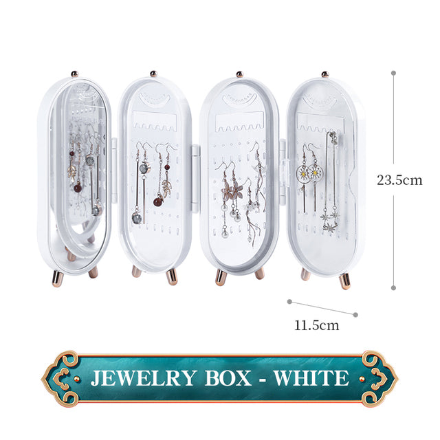 Caja de almacenamiento de joyas plegable para el hogar, pendientes, collar, soporte de exhibición, alta capacidad, pantalla Retro de lujo, caja organizadora de joyas