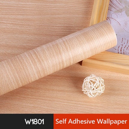 5M /10M Wood Grain Self Adhesive Wallpaper Waterproof PVC Vinyl Kitchen Wardrobe Cabinet Furniture Renovation Door Wall Sticker