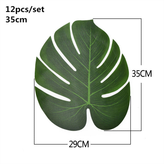 Tropical Palm Leaves Summer Monstera Artificial Silk Turtle Leaves For Home Hawaiian Luau Beach Wedding Party Decor Fake Plants