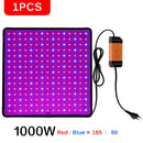 1000W LED Grow Light Panel Vollspektrum-Phyto-Lampe AC85-240V EU / US-Stecker für Indoor-Wachstumszelt-Pflanzenwachstumslicht
