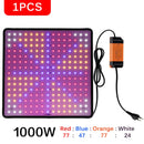1000W LED Grow Light Panel Vollspektrum-Phyto-Lampe AC85-240V EU / US-Stecker für Indoor-Wachstumszelt-Pflanzenwachstumslicht