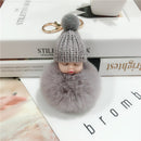 New Pompom schlafendes Baby Schlüsselanhänger niedliche flauschige Plüschpuppe Schlüsselanhänger Frauen Mädchen Tasche Schlüsselanhänger Autos Schlüsselanhänger Schmuck Geschenk porte cl