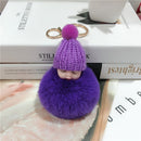 New Pompom schlafendes Baby Schlüsselanhänger niedliche flauschige Plüschpuppe Schlüsselanhänger Frauen Mädchen Tasche Schlüsselanhänger Autos Schlüsselanhänger Schmuck Geschenk porte cl