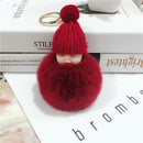New Pompom schlafendes Baby Schlüsselanhänger niedliche flauschige Plüschpuppe Schlüsselanhänger Frauen Mädchen Tasche Schlüsselanhänger Autos Schlüsselanhänger Schmuck Geschenk porte cl