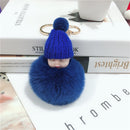 New Pompom schlafendes Baby Schlüsselanhänger niedliche flauschige Plüschpuppe Schlüsselanhänger Frauen Mädchen Tasche Schlüsselanhänger Autos Schlüsselanhänger Schmuck Geschenk porte cl