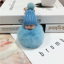 New Pompom schlafendes Baby Schlüsselanhänger niedliche flauschige Plüschpuppe Schlüsselanhänger Frauen Mädchen Tasche Schlüsselanhänger Autos Schlüsselanhänger Schmuck Geschenk porte cl
