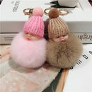 New Pompom schlafendes Baby Schlüsselanhänger niedliche flauschige Plüschpuppe Schlüsselanhänger Frauen Mädchen Tasche Schlüsselanhänger Autos Schlüsselanhänger Schmuck Geschenk porte cl