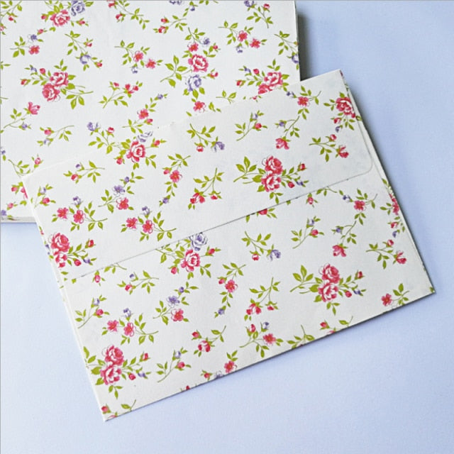 10 Uds. Sobre floral pequeño Pastoral elegante retro flor de cerezo rosa estilo chino tamaño B6 escritura hecha a mano