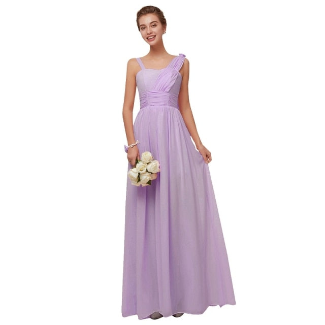 Beauty Emily 2021, vestidos elegantes para dama de honor, vestidos largos de chifón para mujer, vestidos de fiesta de boda sin mangas acampanados rosas para invitados de boda