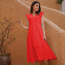 Marwin Lange einfache lässige solide aushöhlen reine Baumwolle Urlaub Stil hohe Taille Mode Mitte der Wade Sommerkleider NEU Vestidos