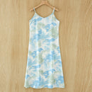 Kleid-Sommer-Spaghetti-Satin-langes Frauen-Kleid der Art- und Weisequalitäts-Frauen sehr weich glatt plus Größe S-4XL M30262