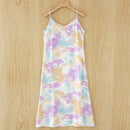 Kleid-Sommer-Spaghetti-Satin-langes Frauen-Kleid der Art- und Weisequalitäts-Frauen sehr weich glatt plus Größe S-4XL M30262