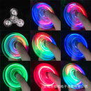 Fidget Spinner de luz LED de cristal luminoso, Spinner de mano que brilla en la oscuridad, juguetes para aliviar el estrés EDC, giroscopio cinético para niños