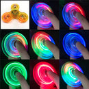 Fidget Spinner de luz LED de cristal luminoso, Spinner de mano que brilla en la oscuridad, juguetes para aliviar el estrés EDC, giroscopio cinético para niños