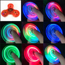 Fidget Spinner de luz LED de cristal luminoso, Spinner de mano que brilla en la oscuridad, juguetes para aliviar el estrés EDC, giroscopio cinético para niños