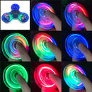 Fidget Spinner de luz LED de cristal luminoso, Spinner de mano que brilla en la oscuridad, juguetes para aliviar el estrés EDC, giroscopio cinético para niños