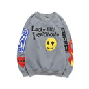 Kanye West Graffiti Letter Print Plus Samt Sweatshirt Männer und Frauen Harajuku Fleece Hoodie Hip Hop Stranger Things mit Kapuze
