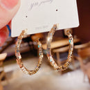 2021 New Fashion Korean Oversized White Pearl Drop Earrings for Women Bohemian Golden Round Zircon Wedding Earrings Jewelry Gift