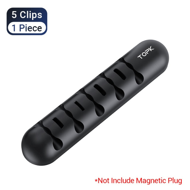 TOPK L35 Kabel-Organizer &amp; magnetische Steckerbox Silikon-USB-Kabelaufwicklung Flexible Kabelmanagement-Clips für Maus-Kopfhörer-Halter